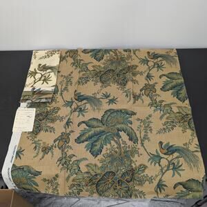 VTG Schumacher Coconut Grove Fabric Sample 100% Linen 26x26 2001 Palm Leaves